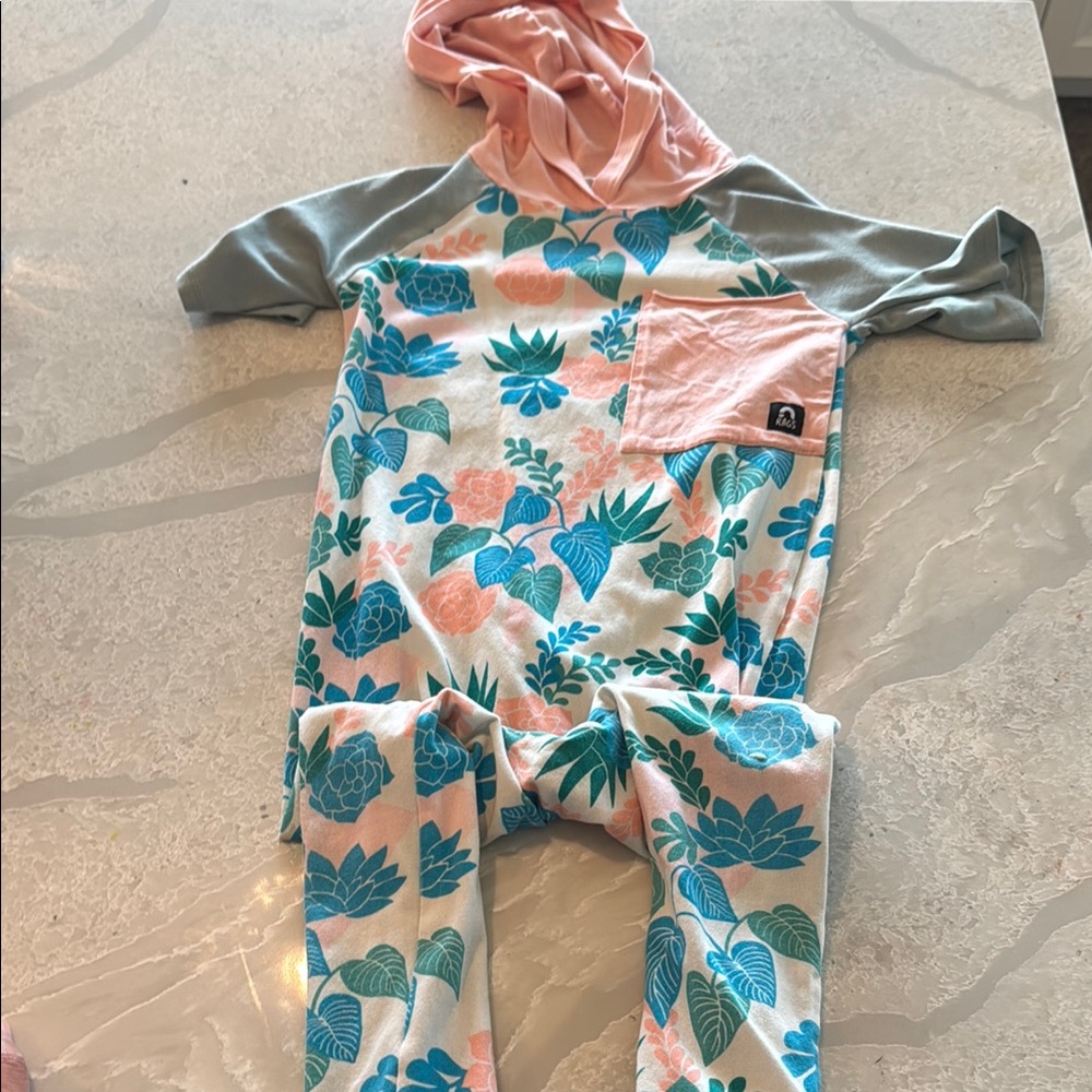 Floral Rags Romper with Hoodie